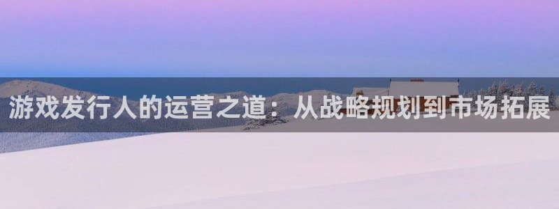 db电竞官网注册方法：游戏发行人的运营之道：从战略规划到市场拓展
